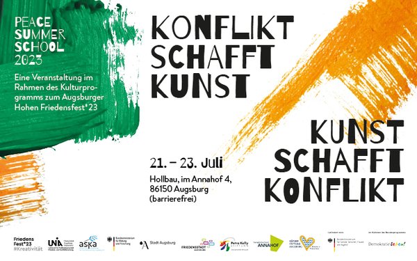 Bild zu &bdquo;Konflikt schafft Kunst - Kunst schafft Konflikt&ldquo;: Peace Summer School 2023 leistet Beitr&auml;ge zum Friedensfestprogramm 