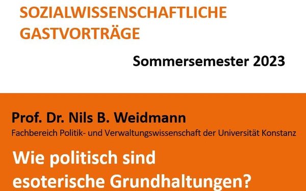 Bild zu Wie politisch sind esoterische Grundhaltungen? Vortrag von Prof. Dr. Nils Weidmann